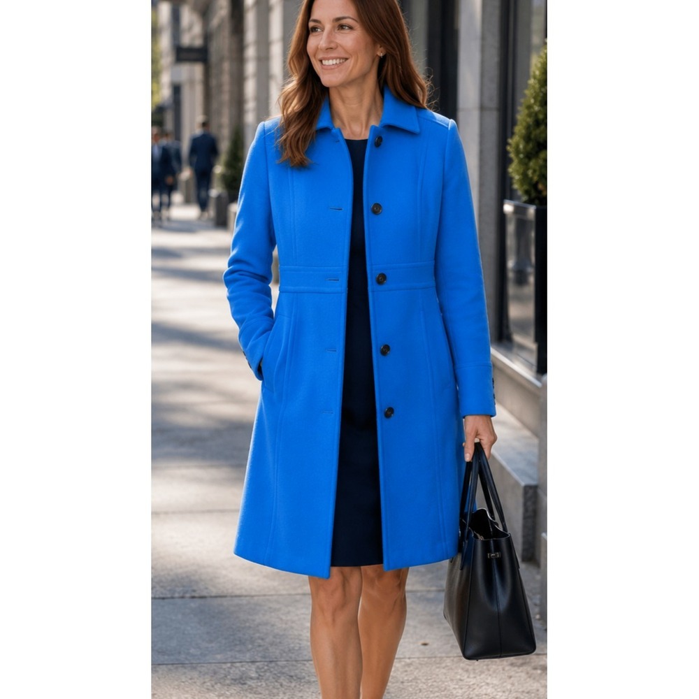 J Crew Double Cloth Italy Size 6 Wool Thinsulate Coat Office Chic